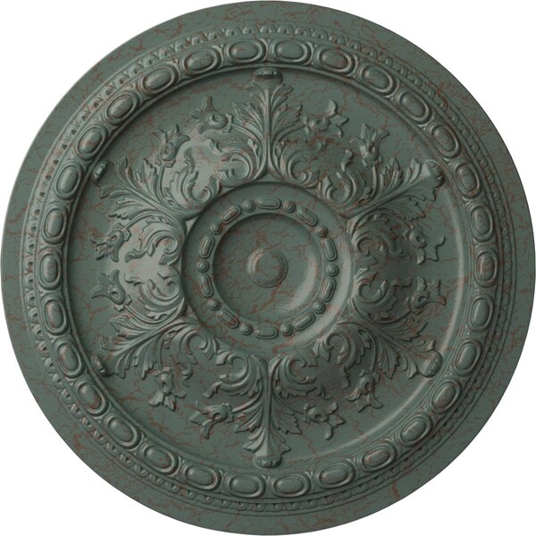 Ekena Millwork Oslo Ceiling Medallion (Fits Canopies up to 7 5/8"), 38 3/8"OD x 2 7/8"P, Cloud Burst Crackle CM38OSCBC - main